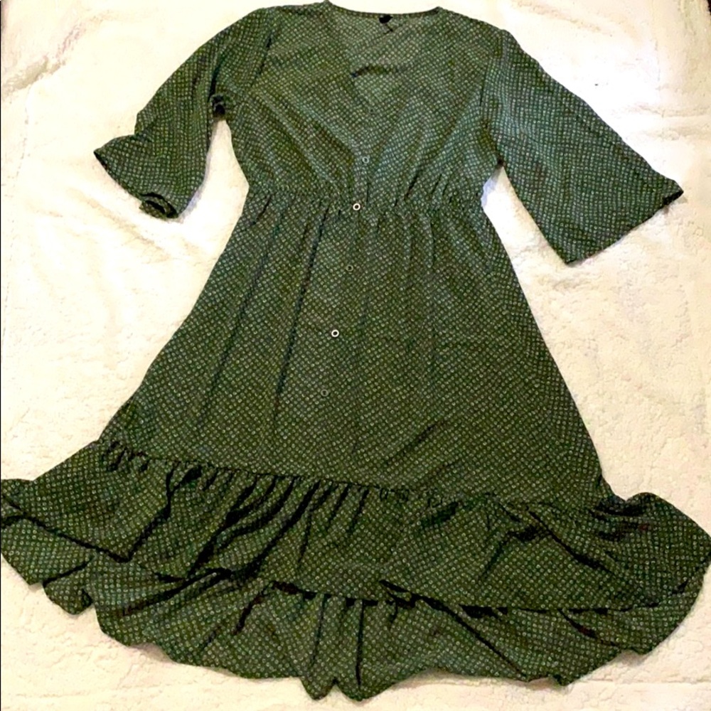 High low green dress